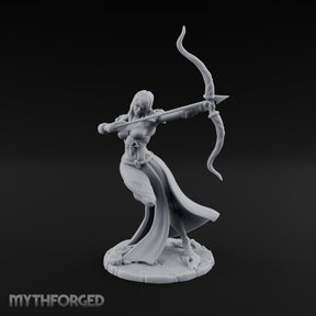 Bow Drawn Human Archer Miniature for Dungeons and Dragons, Pathfinder or other TTRPGs