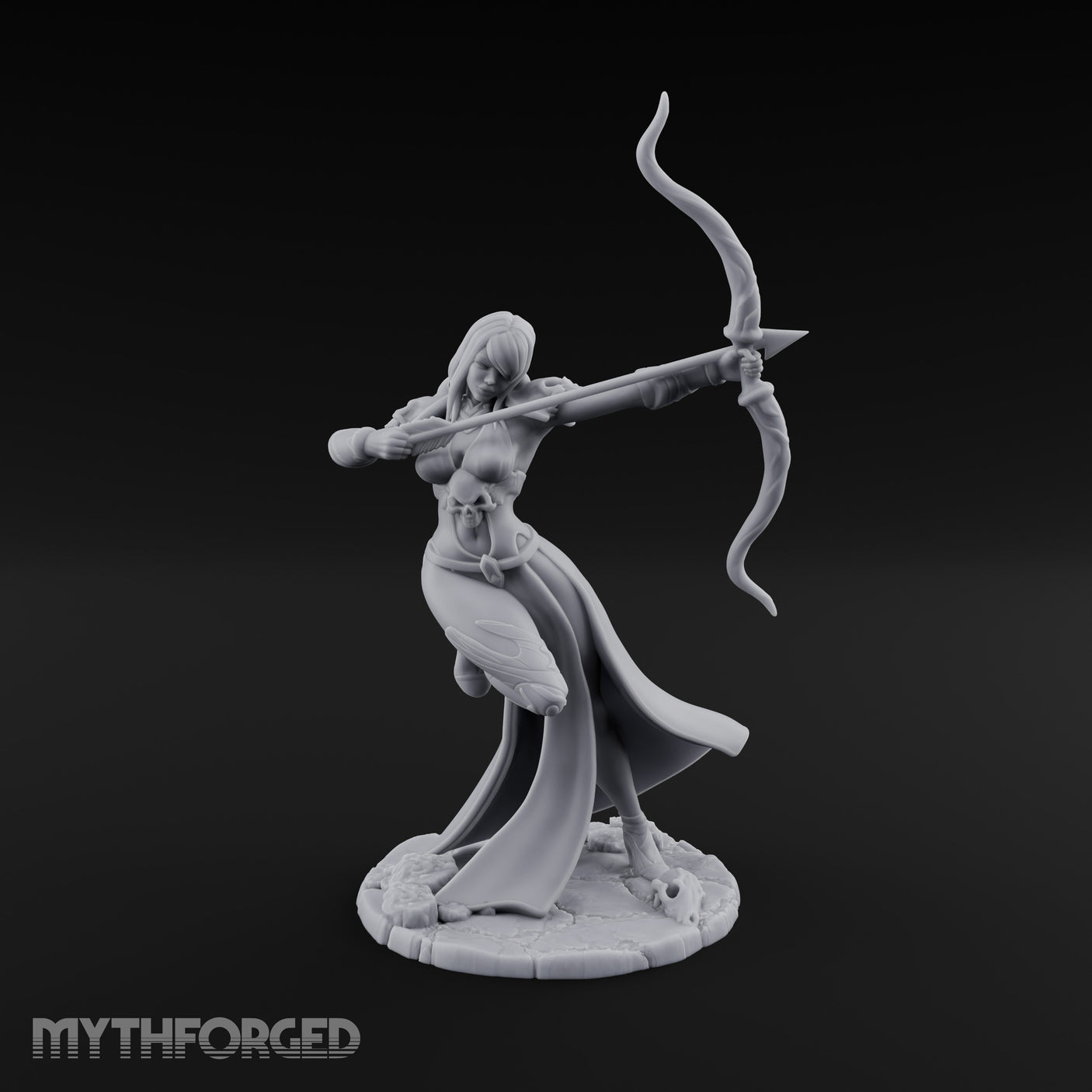 Bow Drawn Human Archer Miniature for Dungeons and Dragons, Pathfinder or other TTRPGs