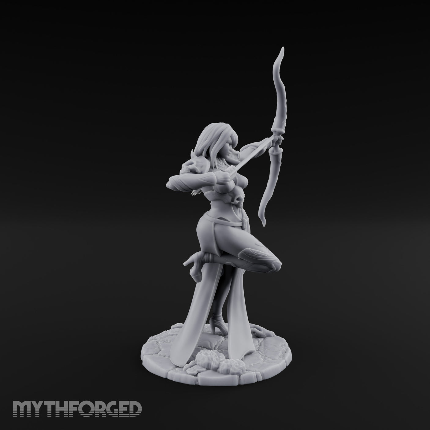 Bow Drawn Human Archer Miniature for Dungeons and Dragons, Pathfinder or other TTRPGs
