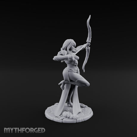 Bow Drawn Human Archer Miniature for Dungeons and Dragons, Pathfinder or other TTRPGs