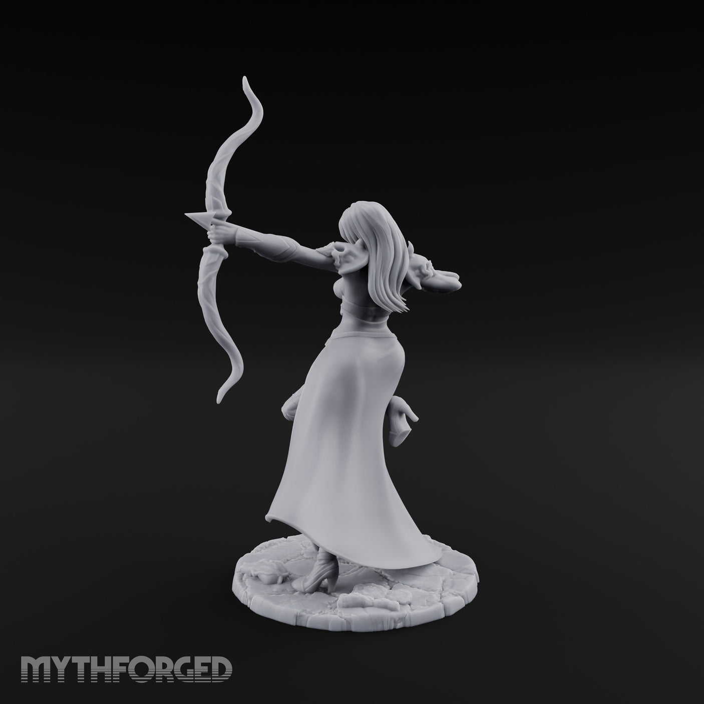 Bow Drawn Human Archer Miniature for Dungeons and Dragons, Pathfinder or other TTRPGs