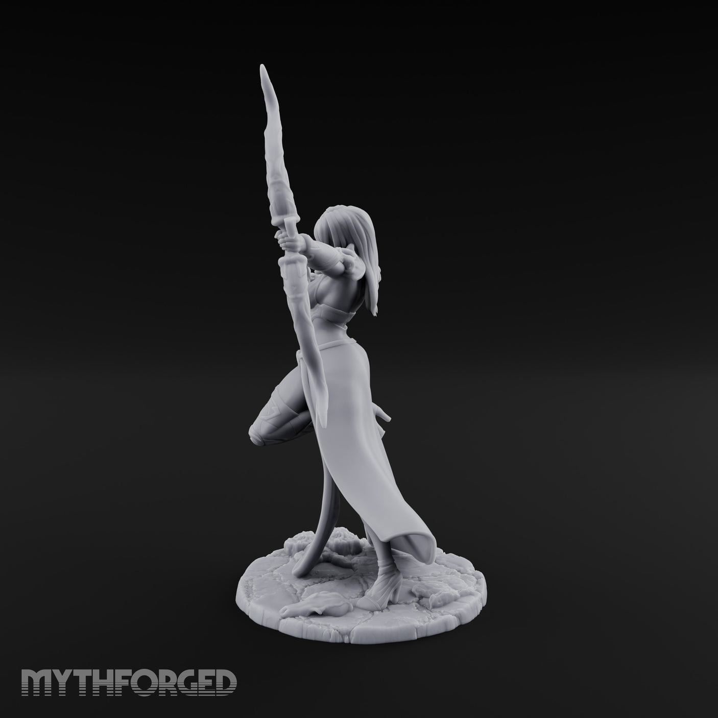 Bow Drawn Human Archer Miniature for Dungeons and Dragons, Pathfinder or other TTRPGs