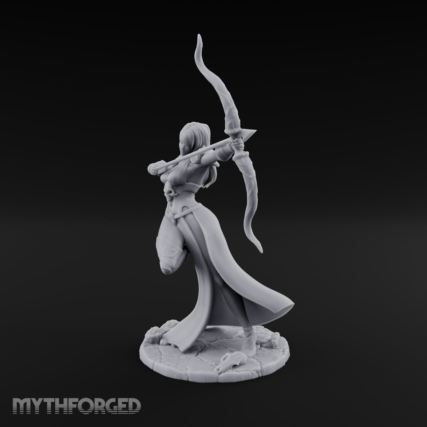 Bow Drawn Human Archer Miniature for Dungeons and Dragons, Pathfinder or other TTRPGs