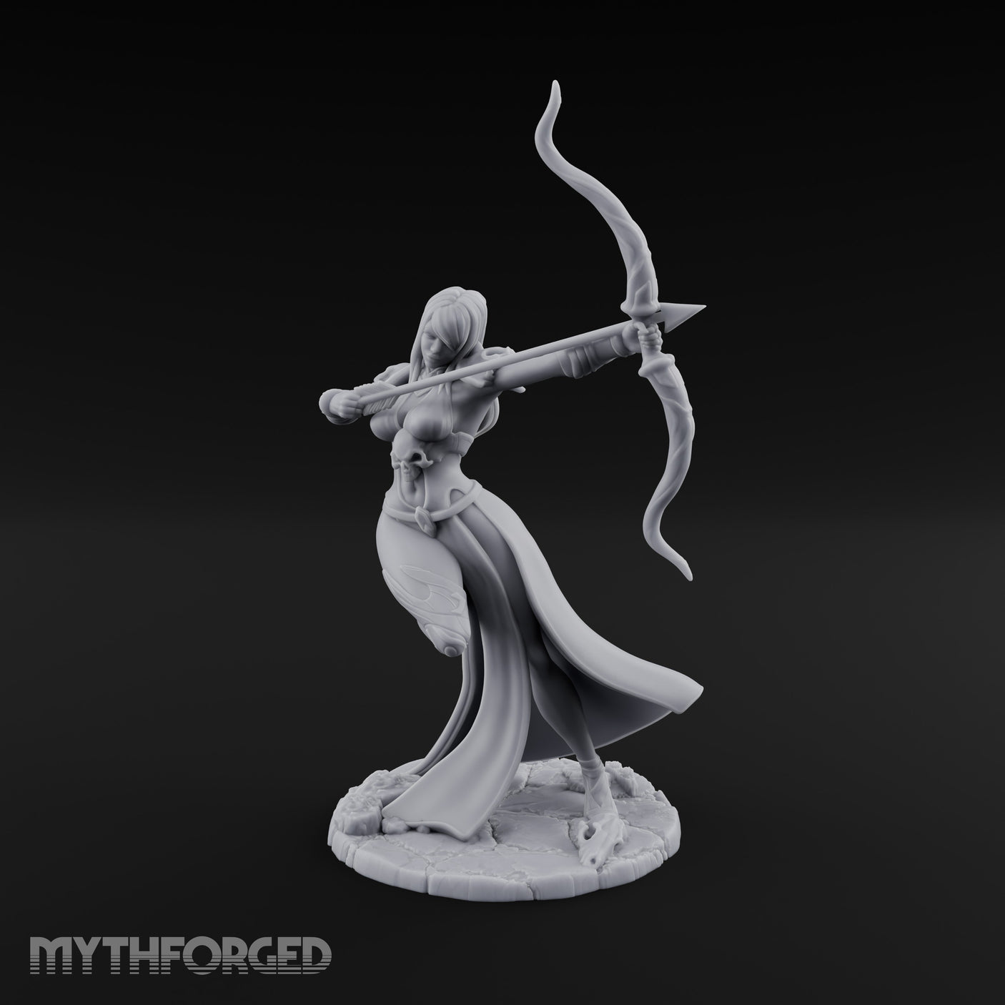 Bow Drawn Human Archer Miniature for Dungeons and Dragons, Pathfinder or other TTRPGs