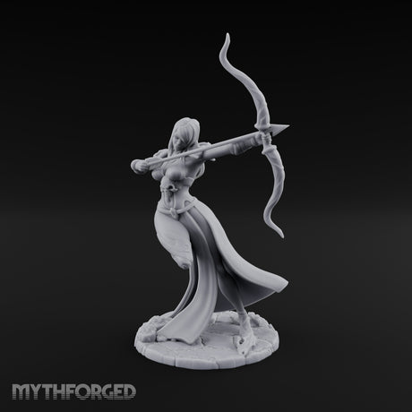Bow Drawn Human Archer Miniature for Dungeons and Dragons, Pathfinder or other TTRPGs