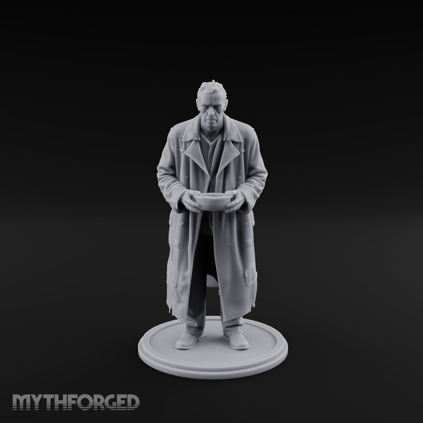 Bowl Clutching Human Beggar Miniature for Dungeons and Dragons, Pathfinder or other TTRPGs