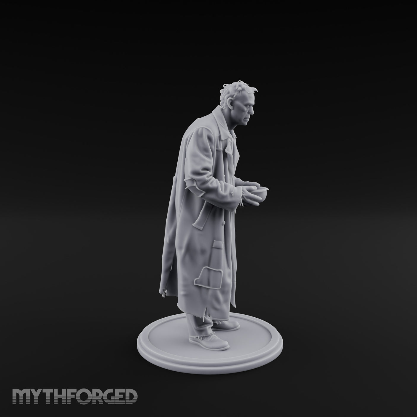 Bowl Clutching Human Beggar Miniature for Dungeons and Dragons, Pathfinder or other TTRPGs