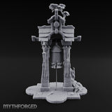 Branch-Crowned Rope-Hung Village Bell Tower Shrine Miniature for Dungeons and Dragons, Pathfinder or other TTRPGs
