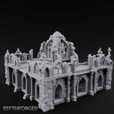 Brazier-Flanked Stair-Risen Gothic Cathedral Dais Miniature for Dungeons and Dragons, Pathfinder or other TTRPGs