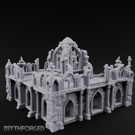 Brazier-Flanked Stair-Risen Gothic Cathedral Dais Miniature for Dungeons and Dragons, Pathfinder or other TTRPGs
