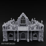 Brazier-Flanked Stair-Risen Gothic Cathedral Dais Miniature for Dungeons and Dragons, Pathfinder or other TTRPGs