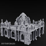 Brazier-Flanked Stair-Risen Gothic Cathedral Dais Miniature for Dungeons and Dragons, Pathfinder or other TTRPGs