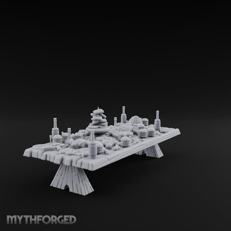 Bread-Piled Flagon-Crowded Feast Banquet Table Miniature for Dungeons and Dragons, Pathfinder or other TTRPGs