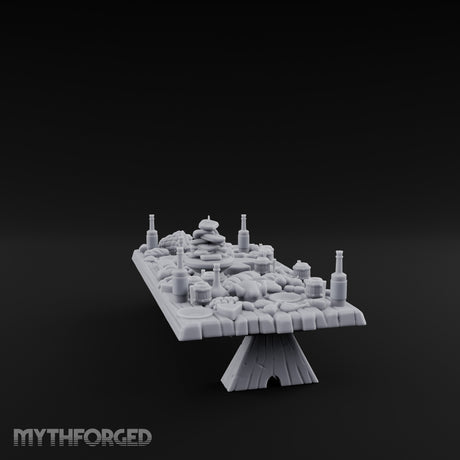 Bread-Piled Flagon-Crowded Feast Banquet Table Miniature for Dungeons and Dragons, Pathfinder or other TTRPGs