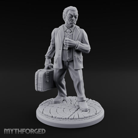 Briefcase Clutching Hybrid Valet Miniature for Dungeons and Dragons, Pathfinder or other TTRPGs