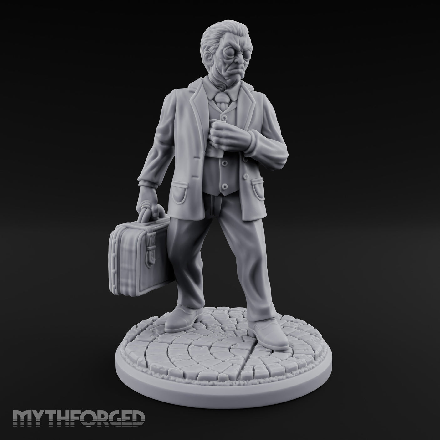 Briefcase Clutching Hybrid Valet Miniature for Dungeons and Dragons, Pathfinder or other TTRPGs