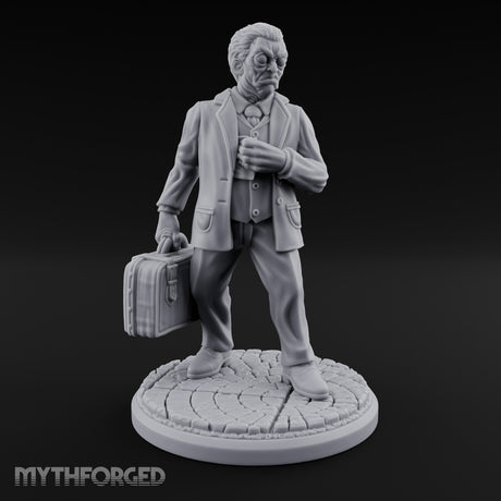Briefcase Clutching Hybrid Valet Miniature for Dungeons and Dragons, Pathfinder or other TTRPGs