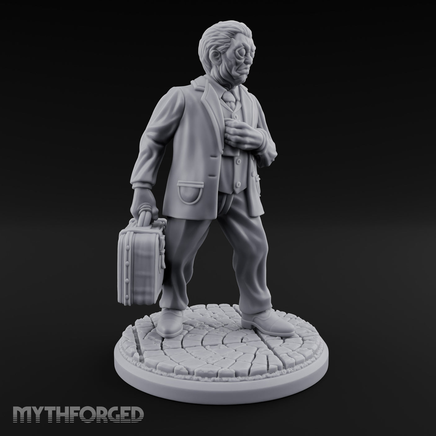 Briefcase Clutching Hybrid Valet Miniature for Dungeons and Dragons, Pathfinder or other TTRPGs