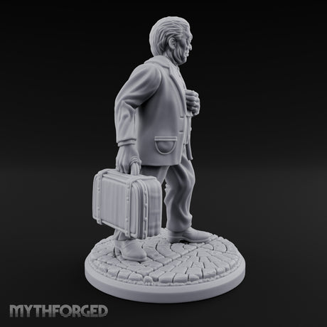 Briefcase Clutching Hybrid Valet Miniature for Dungeons and Dragons, Pathfinder or other TTRPGs