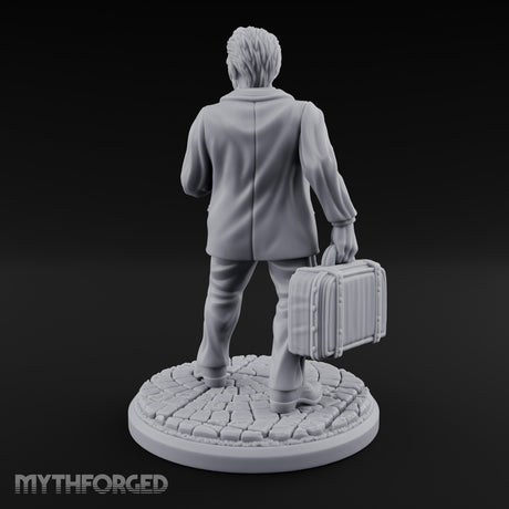 Briefcase Clutching Hybrid Valet Miniature for Dungeons and Dragons, Pathfinder or other TTRPGs