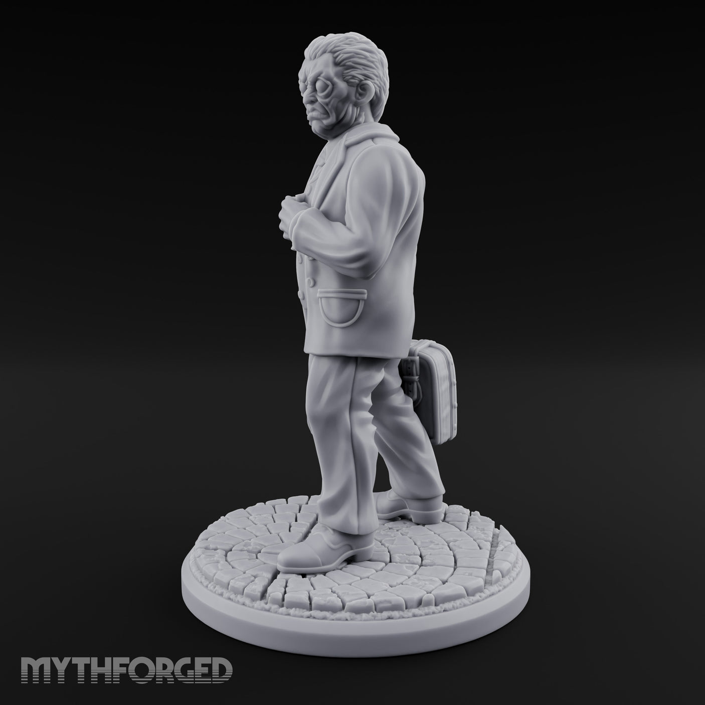 Briefcase Clutching Hybrid Valet Miniature for Dungeons and Dragons, Pathfinder or other TTRPGs