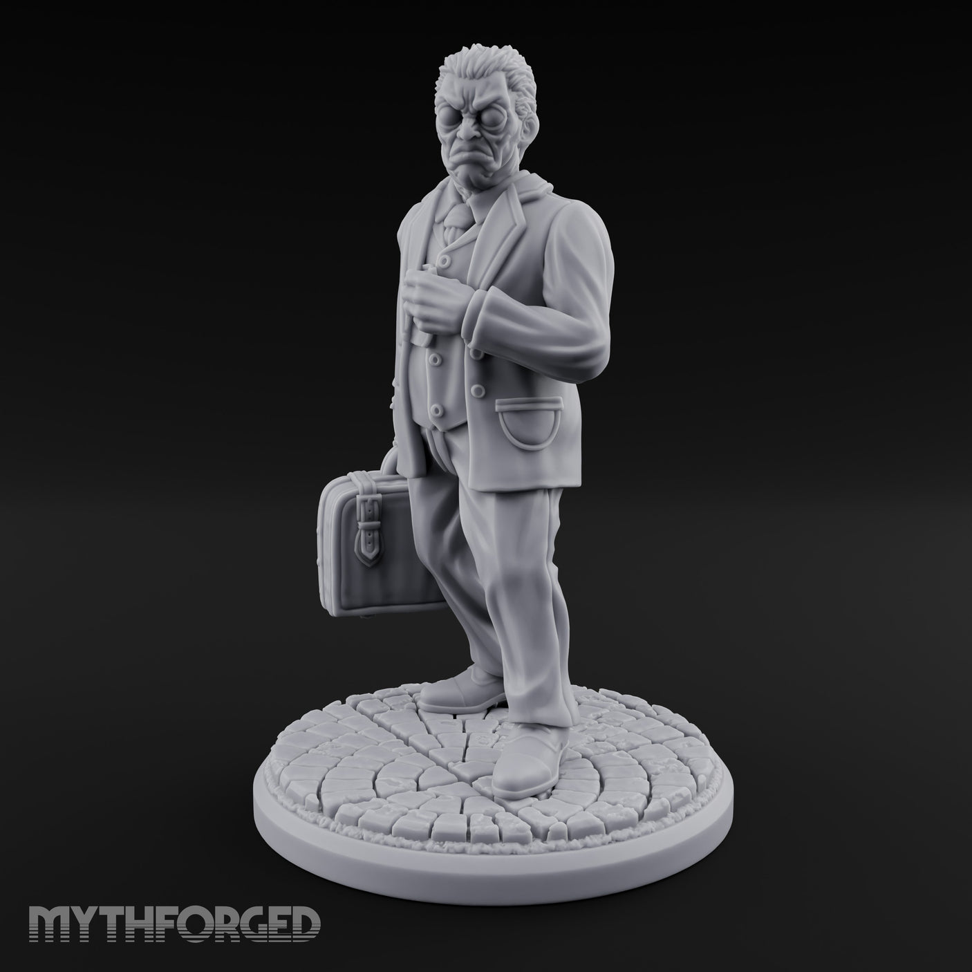 Briefcase Clutching Hybrid Valet Miniature for Dungeons and Dragons, Pathfinder or other TTRPGs