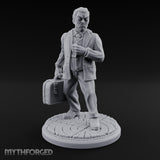 Briefcase Clutching Hybrid Valet Miniature for Dungeons and Dragons, Pathfinder or other TTRPGs