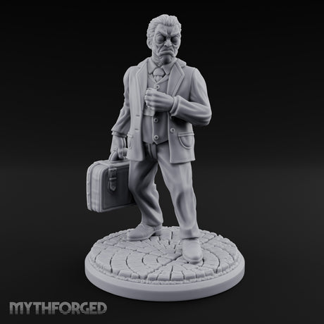 Briefcase Clutching Hybrid Valet Miniature for Dungeons and Dragons, Pathfinder or other TTRPGs