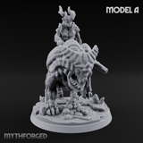 Mounted And Crowned Demon Warlord Miniature for Dungeons and Dragons, Pathfinder or other TTRPGs