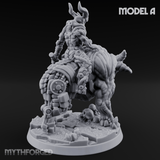 Mounted And Crowned Demon Warlord A Miniature for Dungeons and Dragons, Pathfinder or other TTRPGs