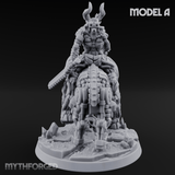 Mounted And Crowned Demon Warlord A Miniature for Dungeons and Dragons, Pathfinder or other TTRPGs