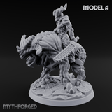 Mounted And Crowned Demon Warlord A Miniature for Dungeons and Dragons, Pathfinder or other TTRPGs