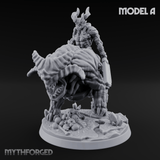 Mounted And Crowned Demon Warlord A Miniature for Dungeons and Dragons, Pathfinder or other TTRPGs