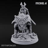 Mounted And Crowned Demon Warlord A Miniature for Dungeons and Dragons, Pathfinder or other TTRPGs