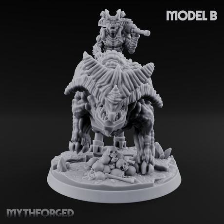Mounted And Crowned Demon Warlord Miniature for Dungeons and Dragons, Pathfinder or other TTRPGs
