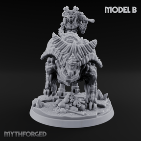 Mounted And Crowned Demon Warlord B Miniature for Dungeons and Dragons, Pathfinder or other TTRPGs