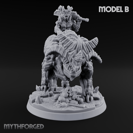 Mounted And Crowned Demon Warlord Miniature for Dungeons and Dragons, Pathfinder or other TTRPGs
