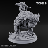 Mounted And Crowned Demon Warlord Miniature for Dungeons and Dragons, Pathfinder or other TTRPGs
