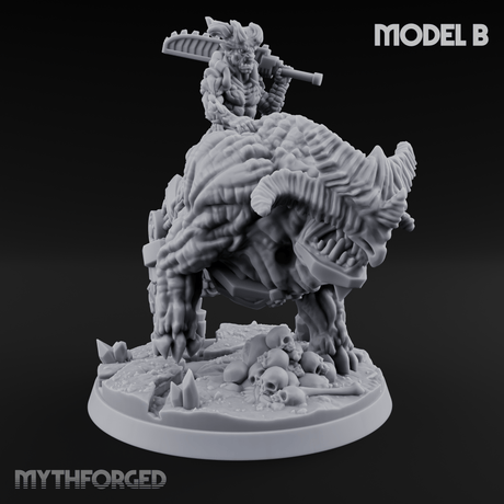 Mounted And Crowned Demon Warlord Miniature for Dungeons and Dragons, Pathfinder or other TTRPGs