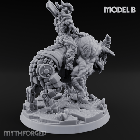 Mounted And Crowned Demon Warlord B Miniature for Dungeons and Dragons, Pathfinder or other TTRPGs