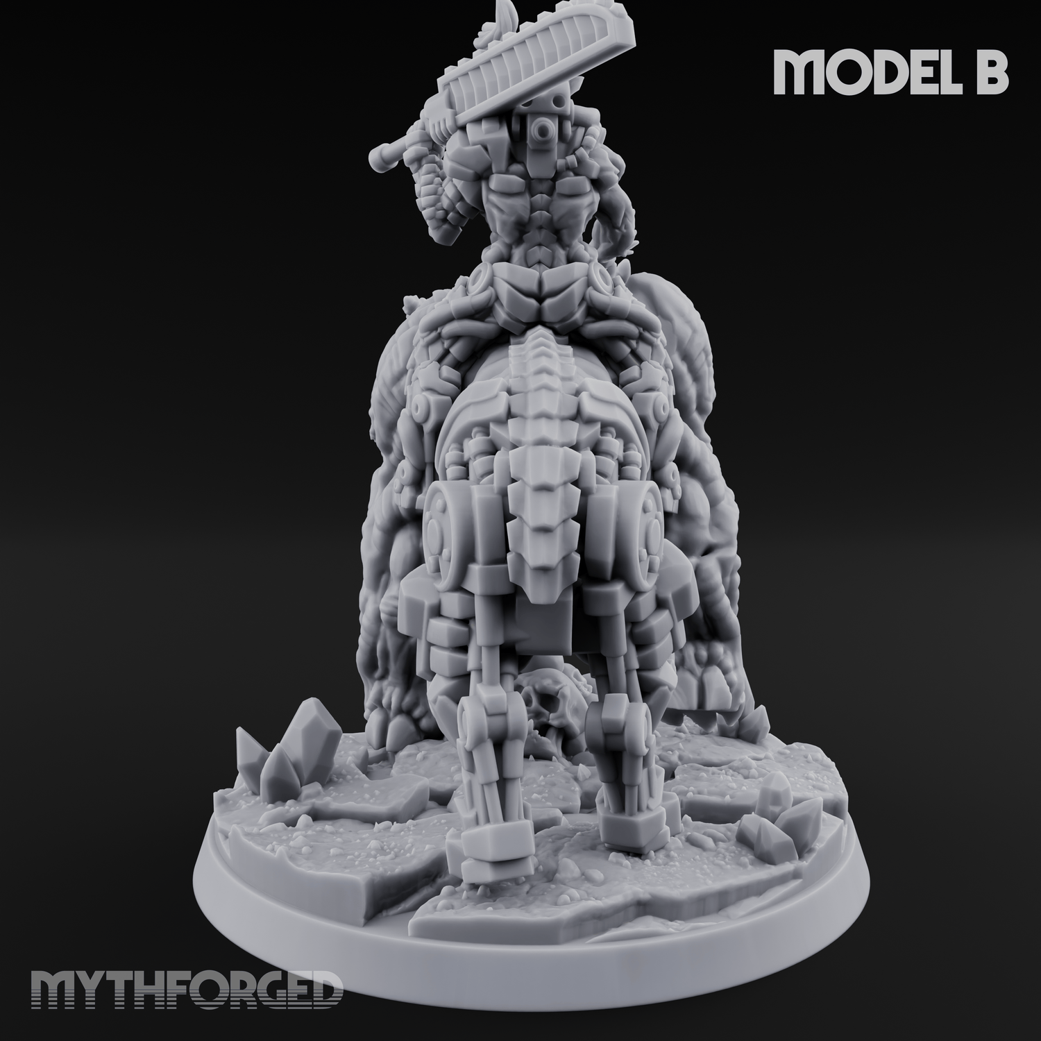 Mounted And Crowned Demon Warlord B Miniature for Dungeons and Dragons, Pathfinder or other TTRPGs