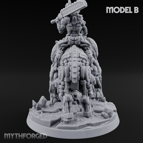 Mounted And Crowned Demon Warlord B Miniature for Dungeons and Dragons, Pathfinder or other TTRPGs