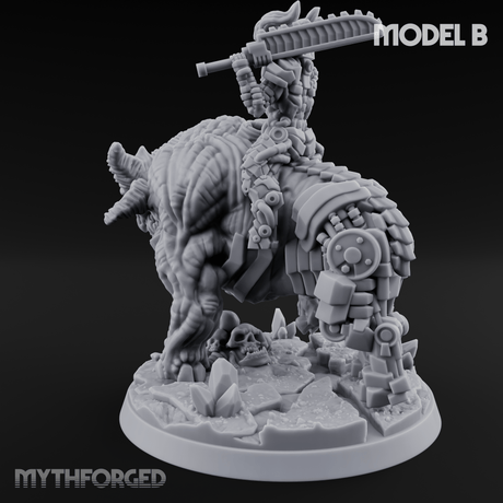 Mounted And Crowned Demon Warlord B Miniature for Dungeons and Dragons, Pathfinder or other TTRPGs