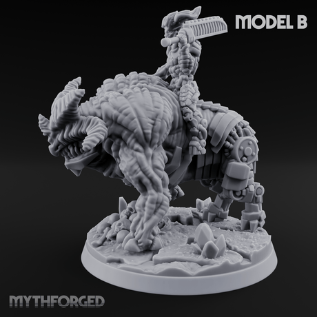 Mounted And Crowned Demon Warlord B Miniature for Dungeons and Dragons, Pathfinder or other TTRPGs