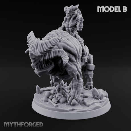 Mounted And Crowned Demon Warlord B Miniature for Dungeons and Dragons, Pathfinder or other TTRPGs