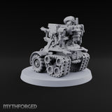 Hat Tipped, Barrel Levelled Warforged Tracked Anti-Tank Automaton