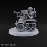 Hat Tipped, Barrel Levelled Warforged Tracked Anti-Tank Automaton