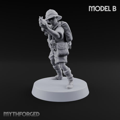 On Jungle Patrol Human Riflemen — B