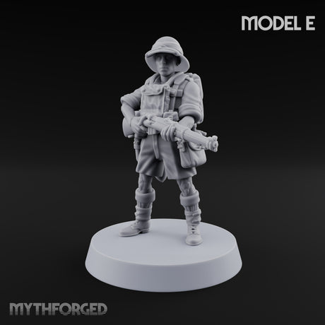 On Jungle Patrol Human Riflemen — E