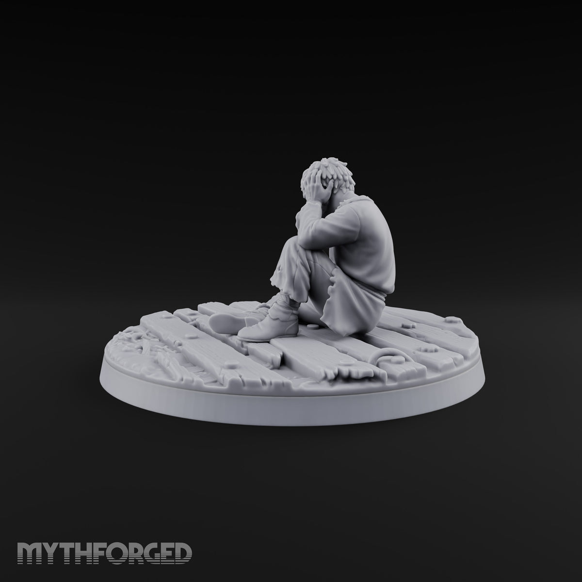 Cast Adrift Human Exile C Miniature for Dungeons and Dragons, Pathfinder or other TTRPGs